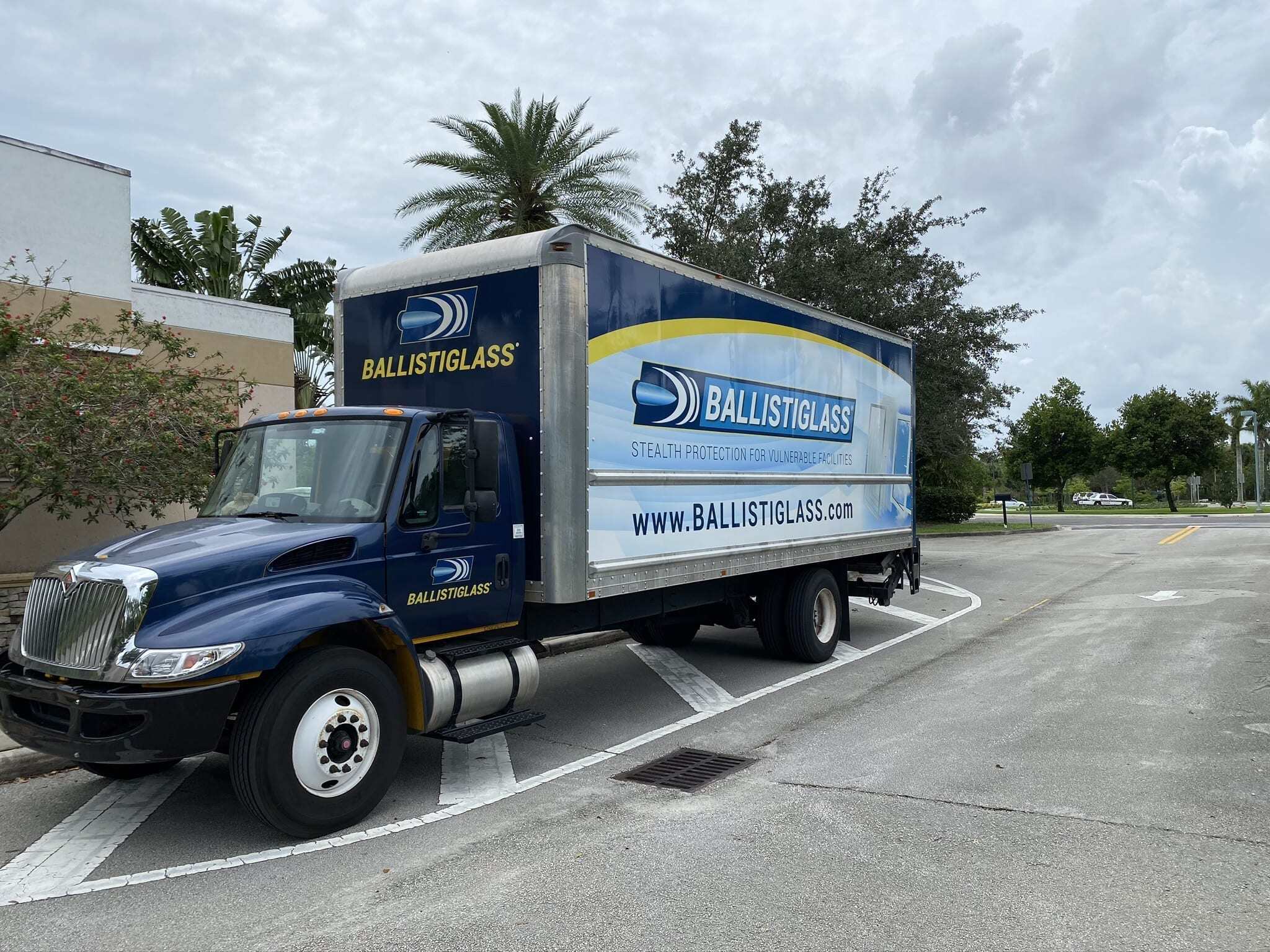 Memorial entry with protective glazing.