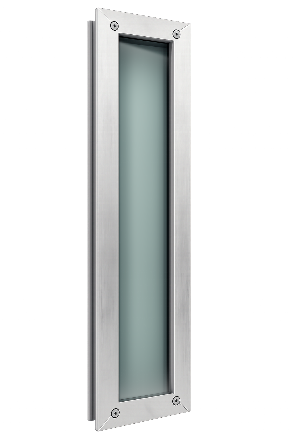 The RetroKIT panel — an aluminum-framed UL 752 glazing unit cut to a classroom door vision lite.