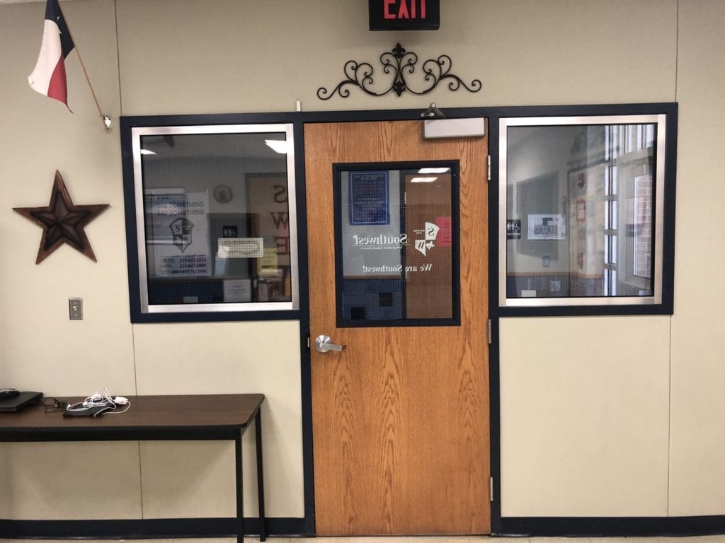 Classroom Door And Windows Armored In Bulletproof Glass