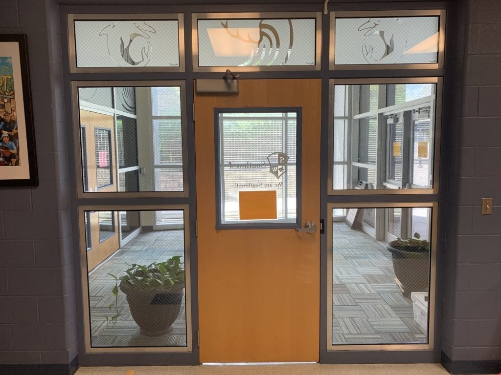 School Door Armored With Bulletproof Glass