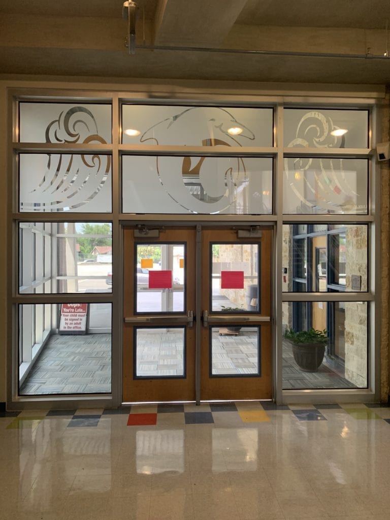 Bulletproof Glass Door At A School