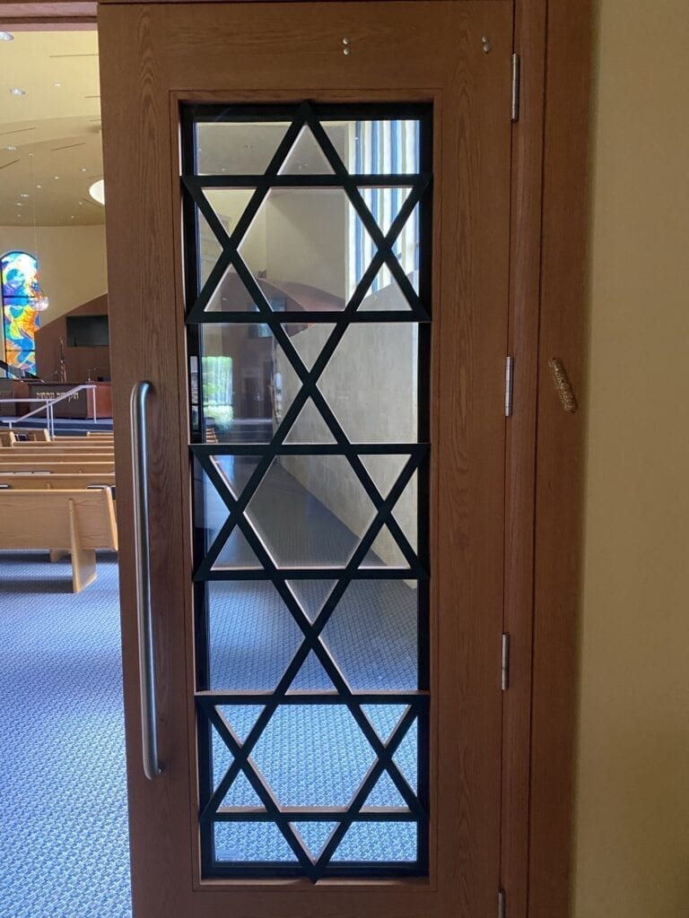 Jewish Temple Door Armored With Bullet Resistant Glass