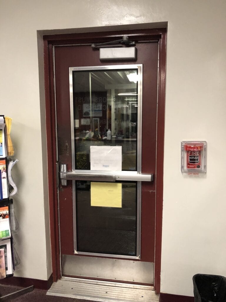Bulletproofed Door At A School