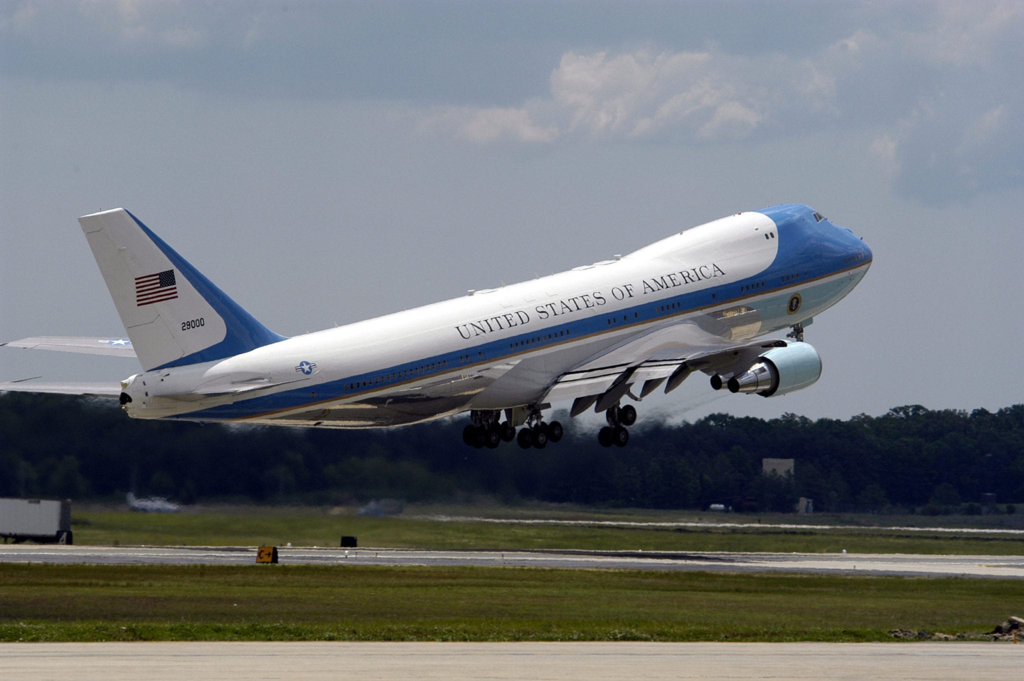 Air Force One Taking Off From Base Scaled