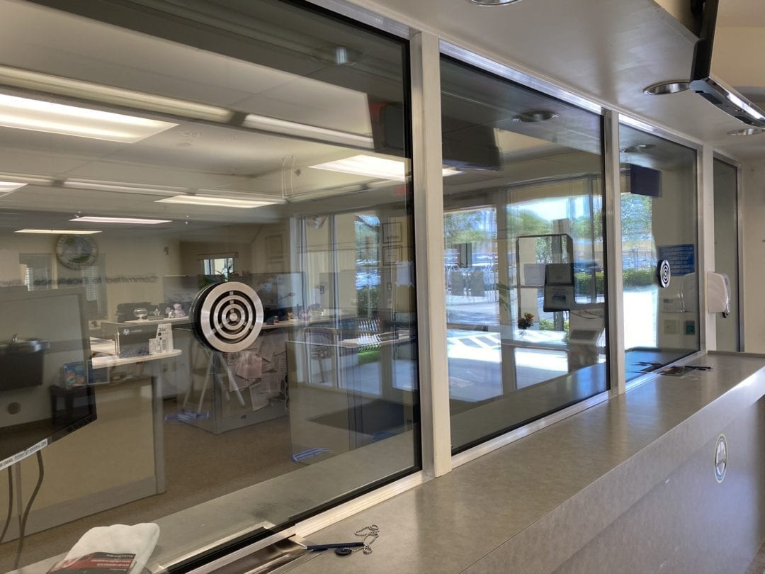 Bulletproof Glass Window Shown Installed In An Office