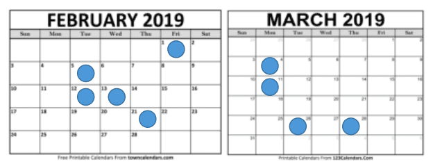 Calendar With Random Days Marked